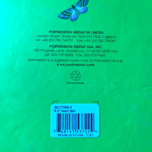 Portmeirion Botanic Garden Cyclamen Repandum heart serving bowl NWT❣️ - Picture 8 of 9